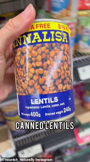 Rebecca said canned lentils and beans are great 