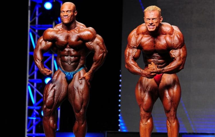 Phil Heath and Dennis Wolf at Mr. Olympia