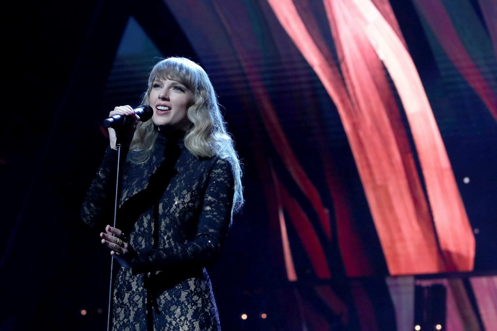 Taylor Swift performs on stage during the 36th Annual Induction Party of the Rock and Roll Hall of Fame