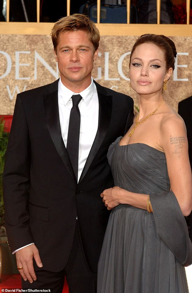 Exes: Elsewhere in his GQ interview, Brad gave a grim assessment of the human condition as he transitions from the breakdown of his five-year marriage to actress Angelina Jolie (pictured in 2007)