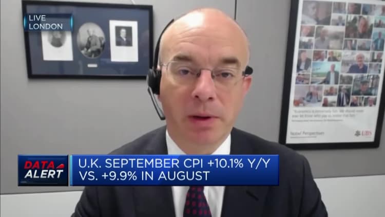 UBS chief economist says UK inflation figures shouldn't disappoint for markets
