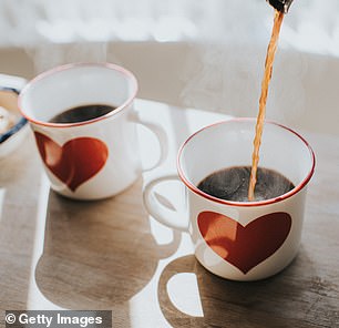Healthline reported that there's 'little evidence' to suggest drinking coffee on an empty stomach is different than drinking it on a full stomach when it comes to stress (stock photo)