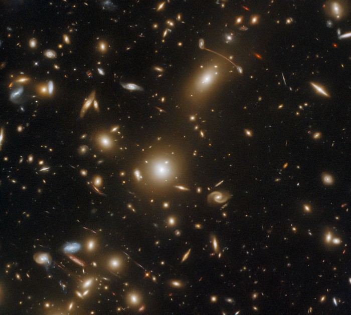 Galaxy Cluster Abel 1351 Hubble Space Telescope, June 20, 2022 Credit: ESA/Hubble & NASA, H. Ebeling.  Acknowledgments: L.Shatz