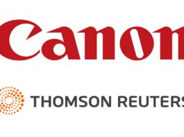 Canon and Reuters logos against a white background