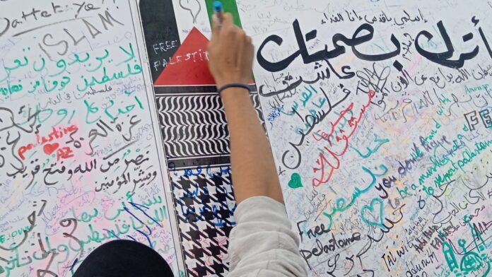 “Leave Your Mark” is a space for free solidarity with Gaza - Algerian Dialogue
