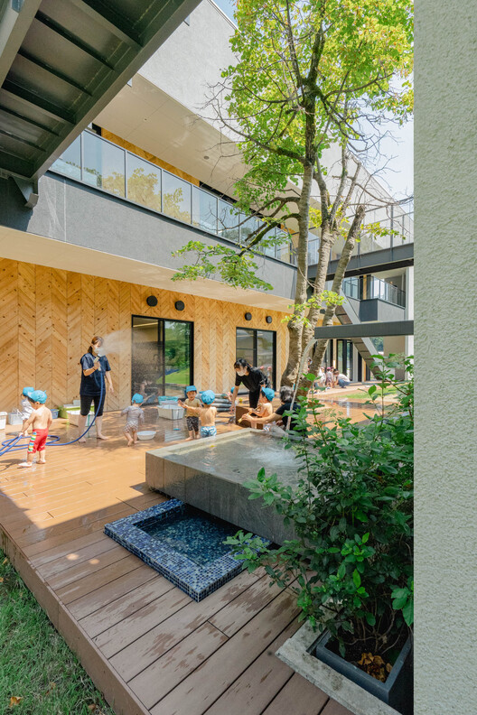 Kindergarten and Nursery ATG / HIBINOSEKKEI + Youji no Shiro + Kids Design Labo - Interior photography, windows, garden, courtyard
