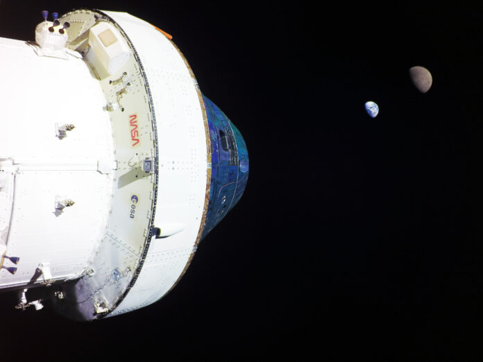 Orion spacecraft captures amazing photo of Earth and the Moon. Credit: ESA