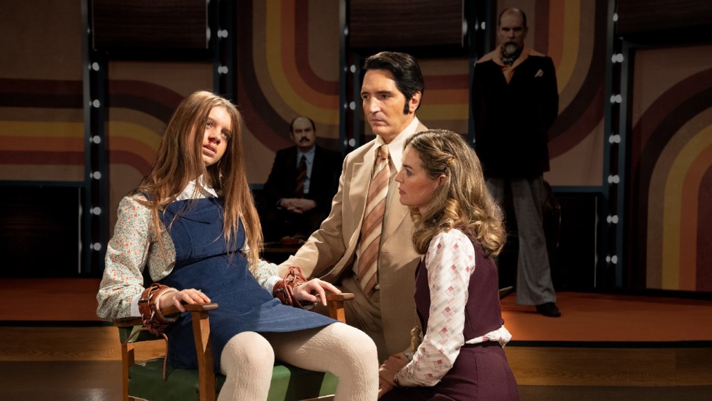 (From left): Ingrid Torelli, David Dastmalchian, and Laura Gordon in Late Night With the Devil